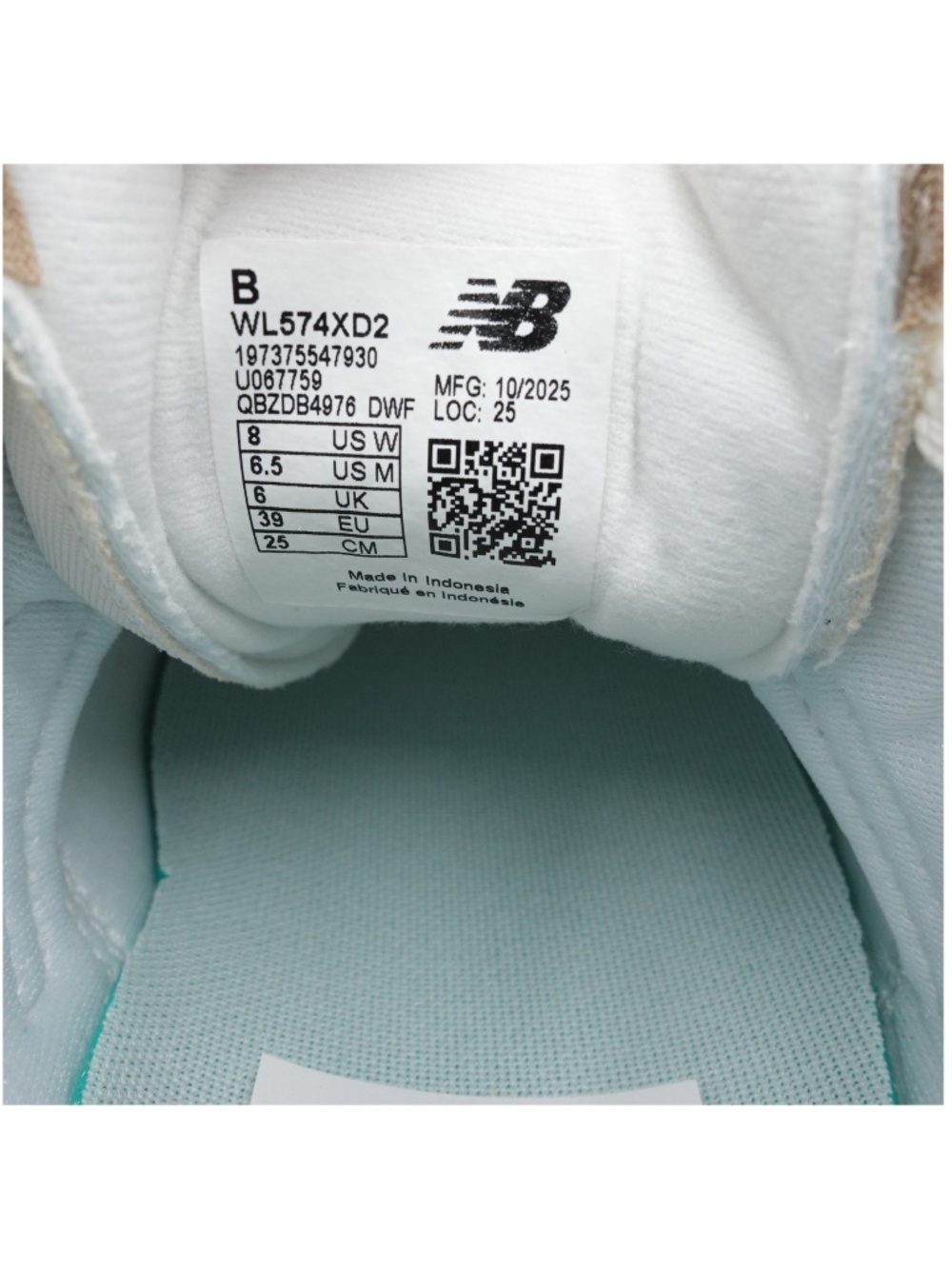 NEW Women's New Balance 574 Sneakers WL574XD2 Sea Salt/Leopard/Gum - Picture 10 of 13